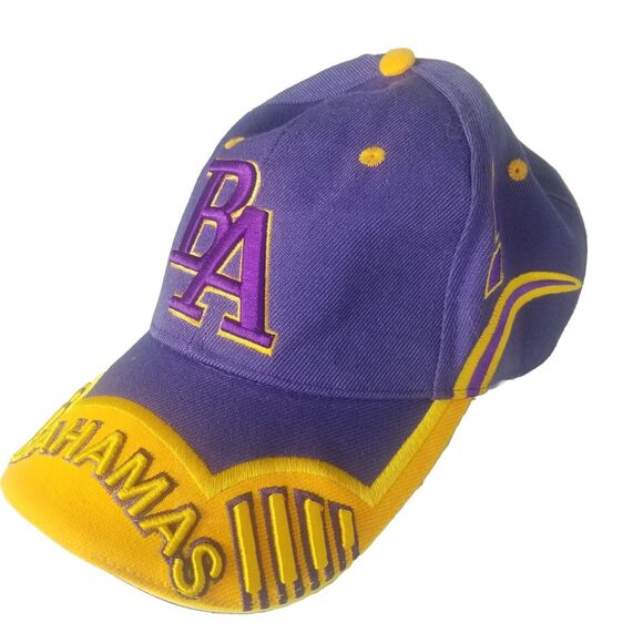 Bahamas Adjust Dorsett Strapback Mens Purple & Gold Embroidered Ball Cap Hat - Picture 1 of 10